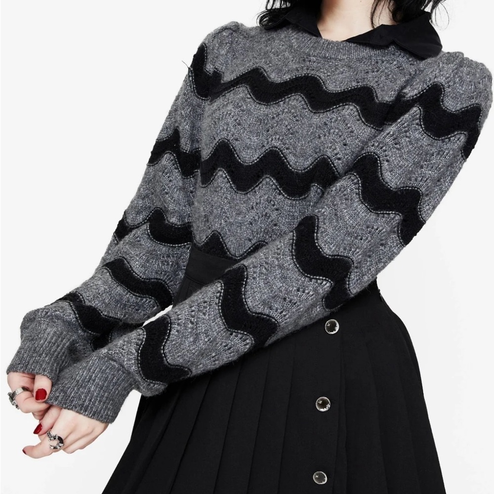 NWOT Disturbia Wavy Striped Knit Sweater